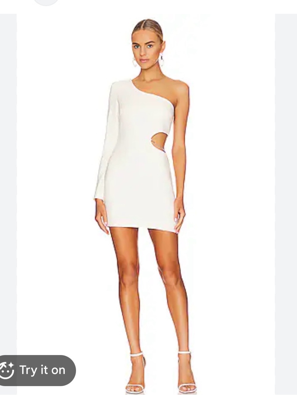Astr One-Shoulder White Cutout Mini Dress